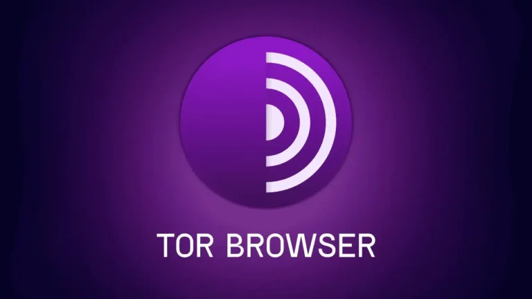Tor Browser logo with purple background, symbolizing anonymous internet browsing.